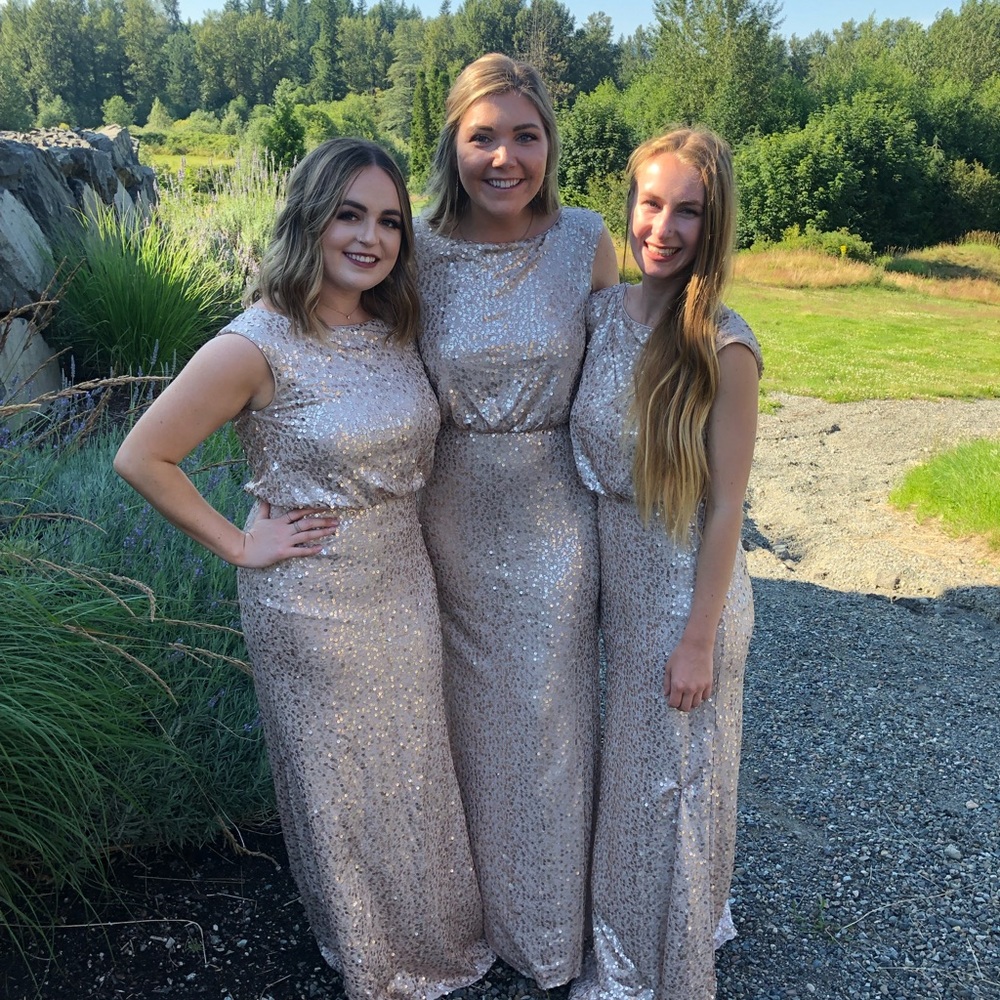 Rose Gold Sequin Bridesmaid Dress